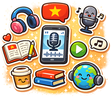 Illustration of Vietnamese learning podcasts